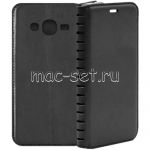 Чехол-книжка кожаный для Samsung Galaxy J3 (2016) J320 (черный) Book Case New