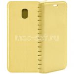 Чехол-книжка кожаный для Samsung Galaxy J3 (2017) J330 (золотистый) Book Case New