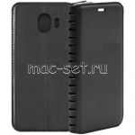 Чехол-книжка кожаный для Samsung Galaxy J4 (2018) J400 (черный) Book Case New