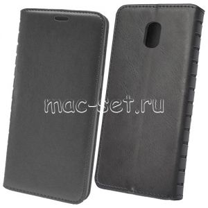 Чехол-книжка кожаный для Samsung Galaxy J5 (2017) J530 (черный) Book Case New