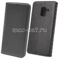 Чехол-книжка кожаный для Samsung Galaxy J6 (2018) J600 (черный) Book Case New