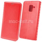 Чехол-книжка кожаный для Samsung Galaxy J6 (2018) J600 (красный) Book Case New