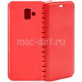 Чехол-книжка кожаный для Samsung Galaxy J6+ J610 (красный) Book Case New