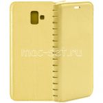 Чехол-книжка кожаный для Samsung Galaxy J6+ J610 (золотистый) Book Case New