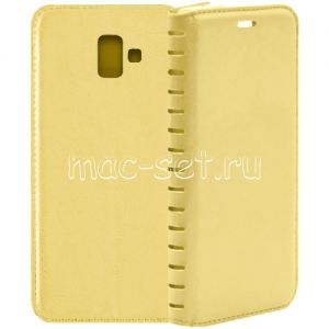 Чехол-книжка кожаный для Samsung Galaxy J6+ J610 (золотистый) Book Case New