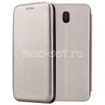 Чехол-книжка кожаный для Samsung Galaxy J7 (2017) J730 (серый) Fashion Case