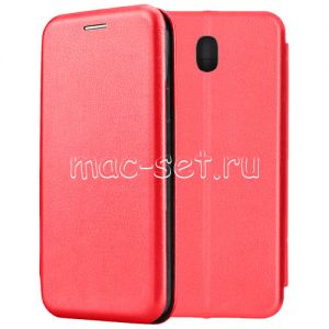 Чехол-книжка кожаный для Samsung Galaxy J7 (2017) J730 (красный) Fashion Case