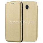 Чехол-книжка кожаный для Samsung Galaxy J7 (2017) J730 (золотистый) Fashion Case