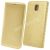 Чехол-книжка кожаный для Samsung Galaxy J7 (2017) J730 (золотистый) Book Case New