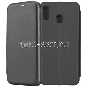 Чехол-книжка кожаный для Samsung Galaxy M20 M205 (черный) Fashion Case