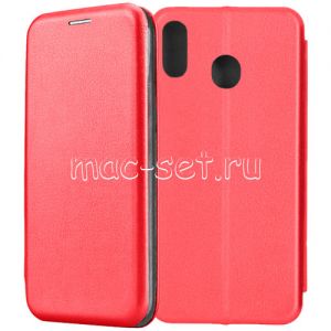 Чехол-книжка кожаный для Samsung Galaxy M20 M205 (красный) Fashion Case