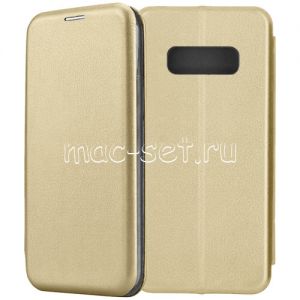 Чехол-книжка кожаный для Samsung Galaxy S10e G970 (золотистый) Fashion Case