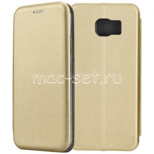 Чехол-книжка кожаный для Samsung Galaxy S6 G920F (золотистый) Fashion Case