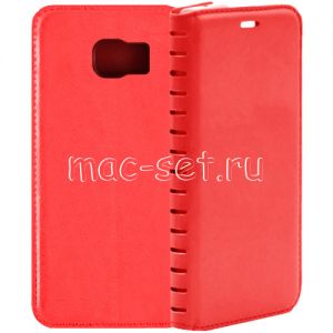 Чехол-книжка кожаный для Samsung Galaxy S6 edge G925F (красный) Book Case New
