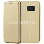 Чехол-книжка кожаный для Samsung Galaxy S7 edge G935 (золотистый) Fashion Case