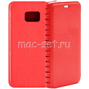 Чехол-книжка кожаный для Samsung Galaxy S7 edge G935 (красный) Book Case New