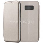 Чехол-книжка кожаный для Samsung Galaxy S8+ G955 (серый) Fashion Case