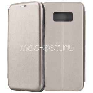 Чехол-книжка кожаный для Samsung Galaxy S8+ G955 (серый) Fashion Case