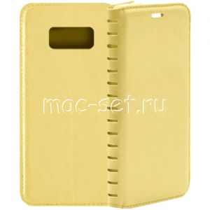 Чехол-книжка кожаный для Samsung Galaxy S8+ G955 (золотистый) Book Case New