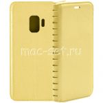 Чехол-книжка кожаный для Samsung Galaxy S9 G960 (золотистый) Book Case New