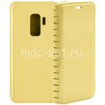 Чехол-книжка кожаный для Samsung Galaxy S9+ G965 (золотистый) Book Case New