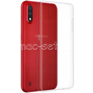 Чехол-накладка силиконовый для Samsung Galaxy A01 A015 (прозрачный 1.0мм)