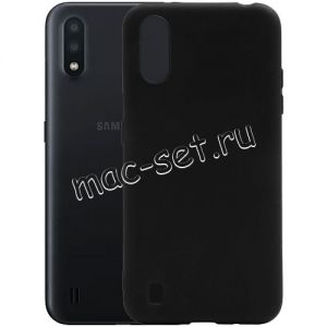 Чехол-накладка силиконовый для Samsung Galaxy A01 A015 (черный 1.0мм) матовый