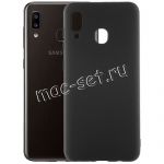 Чехол-накладка силиконовый для Samsung Galaxy A20 A205 (черный 1.0мм) матовый