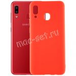 Чехол-накладка силиконовый для Samsung Galaxy A20 A205 (красный 1.0мм) матовый