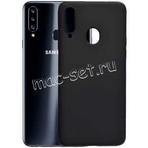 Чехол-накладка силиконовый для Samsung Galaxy A20s A207 (черный 1.0мм) матовый