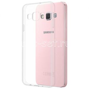 Чехол-накладка силиконовый для Samsung Galaxy A3 A300 (прозрачный 1.0мм)
