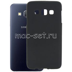 Чехол-накладка силиконовый для Samsung Galaxy A3 A300 (черный 1.2мм)