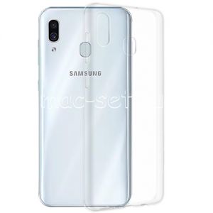 Чехол-накладка силиконовый для Samsung Galaxy A30 A305 (прозрачный 1.0мм)