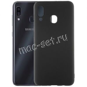 Чехол-накладка силиконовый для Samsung Galaxy A30 A305 (черный 1.0мм) матовый