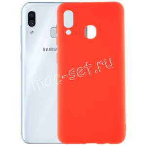 Чехол-накладка силиконовый для Samsung Galaxy A30 A305 (красный 1.0мм) матовый