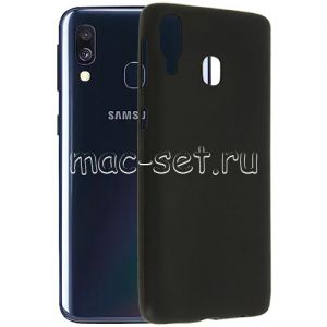 Чехол-накладка силиконовый для Samsung Galaxy A40 A405 (черный 1.2мм)