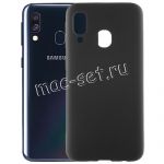 Чехол-накладка силиконовый для Samsung Galaxy A40 A405 (черный 1.0мм) матовый