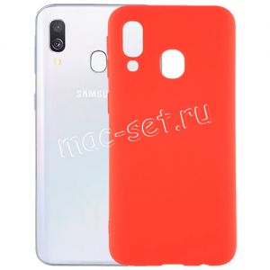 Чехол-накладка силиконовый для Samsung Galaxy A40 A405 (красный 1.0мм) матовый