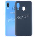 Чехол-накладка силиконовый для Samsung Galaxy A40 A405 (синий 1.0мм) матовый