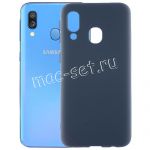 Чехол-накладка силиконовый для Samsung Galaxy A40 A405 (синий 1.0мм) матовый