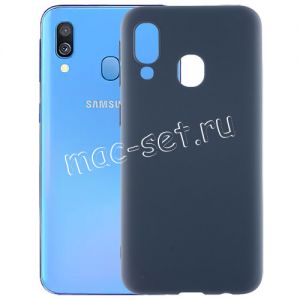 Чехол-накладка силиконовый для Samsung Galaxy A40 A405 (синий 1.0мм) матовый