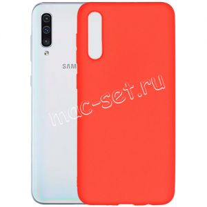 Чехол-накладка силиконовый для Samsung Galaxy A50 A505 (красный 1.0мм) матовый