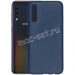 Чехол-накладка силиконовый для Samsung Galaxy A50 A505 (синий 1.0мм) матовый