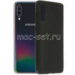Чехол-накладка силиконовый для Samsung Galaxy A70 A705 (черный 1.2мм)