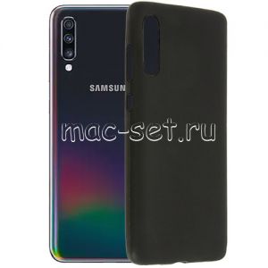 Чехол-накладка силиконовый для Samsung Galaxy A70 A705 (черный 1.2мм)