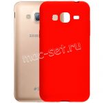 Чехол-накладка силиконовый для Samsung Galaxy J3 (2016) J320 (красный 1.0мм) матовый