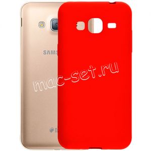 Чехол-накладка силиконовый для Samsung Galaxy J3 (2016) J320 (красный 1.0мм) матовый
