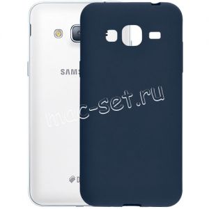 Чехол-накладка силиконовый для Samsung Galaxy J3 (2016) J320 (синий 1.0мм) матовый