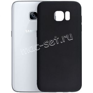 Чехол-накладка силиконовый для Samsung Galaxy S7 edge G935 (черный 1.0мм) матовый