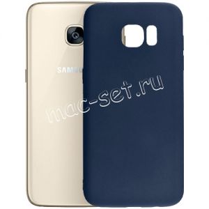 Чехол-накладка силиконовый для Samsung Galaxy S7 edge G935 (синий 1.0мм) матовый